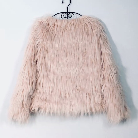 💗BLUSHING💗BLUSH SHAGGY FLUFFY FAUX FUR JACKET - Picture 7 of 8